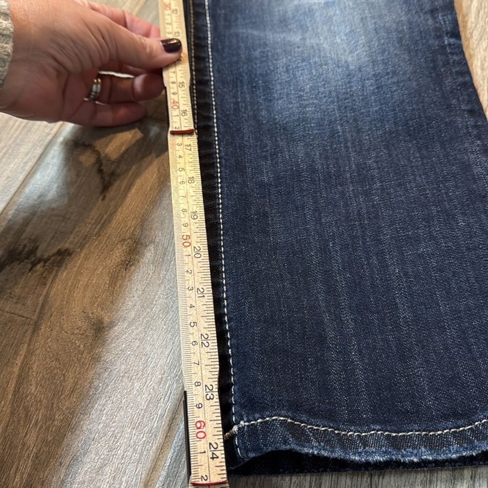 Miss Me Womens Mid-Rise Curvy‎ Cropped Stretch Rhinestone Blue Jeans SZ 29 - Picture 8 of 13